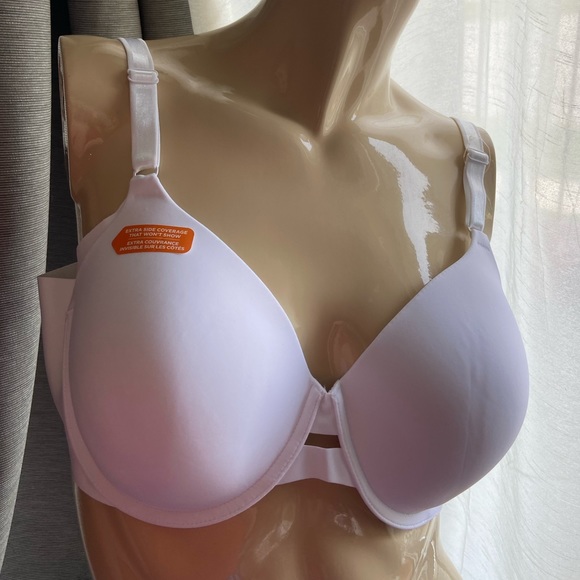 40C warner’s white contour side coverage basic bra NWOT *minor stain - Picture 2 of 15